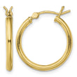Sterling Silver Gold-Tone Polished 2x20mm Hoop Earrings - Birthstone Company