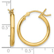 Sterling Silver Gold-Tone Polished 2x18mm Hoop Earrings - Birthstone Company