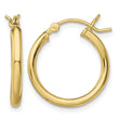 Sterling Silver Gold-Tone Polished 2x18mm Hoop Earrings - Birthstone Company