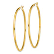 Sterling Silver Gold-Tone Polished 2.5x60mm Hoop Earrings