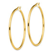 Sterling Silver Gold-Tone Polished 2.5x55mm Hoop Earrings