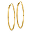 Sterling Silver Gold-Tone Polished 3x65mm Hoop Earrings