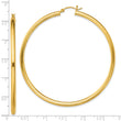 Sterling Silver Gold-Tone Polished 3x65mm Hoop Earrings