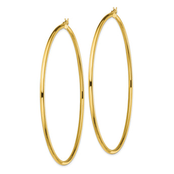 Sterling Silver Gold-Tone Polished 2.5x80mm Hoop Earrings