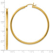 Sterling Silver Gold-Tone Polished 2.5x50mm Hoop Earrings