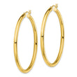 Sterling Silver Gold-Tone Polished 3x50mm Hoop Earrings
