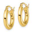 Sterling Silver Gold-Tone Polished 3x15mm Hoop Earrings