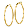 Sterling Silver Gold-Tone Polished 3x55mm Hoop Earrings