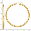 Sterling Silver Gold-Tone Polished 3x55mm Hoop Earrings