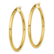 Sterling Silver Gold-Tone Polished 3x45mm Hoop Earrings