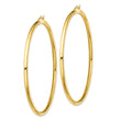 Sterling Silver Gold-Tone Polished 3x70mm Hoop Earrings - Birthstone Company