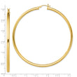 Sterling Silver Gold-Tone Polished 3x70mm Hoop Earrings