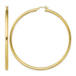 Sterling Silver Gold-Tone Polished 3x70mm Hoop Earrings - Birthstone Company
