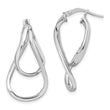 Sterling Silver Rhodium-plated Double Twisted Hoop Earrings