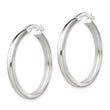 Sterling Silver Polished 4mm Round Hoop Earrings