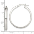 Sterling Silver Polished 4mm Round Hoop Earrings