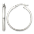 Sterling Silver Polished 4mm Round Hoop Earrings - Birthstone Company