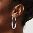 Sterling Silver Rhodium-plated Polished & Twisted Oval Hoop Earrings - Birthstone Company
