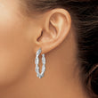 Sterling Silver Rhodium-plated 4mm Twisted Hoop Earrings