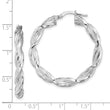 Sterling Silver Rhodium-plated 4mm Twisted Hoop Earrings