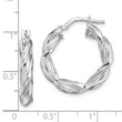 Sterling Silver Rhodium-plated 4mm Twisted Hoop Earrings