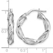 Sterling Silver Rhodium-plated 4mm Twisted Hoop Earrings - Birthstone Company