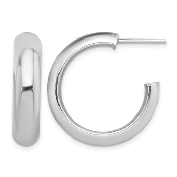 Sterling Silver Rhodium-plated Polished 6mm Post Hoops - Birthstone Company