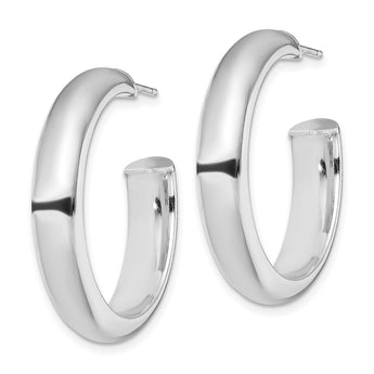 Sterling Silver Rhodium-plated Polished 6mm Post Hoops - Birthstone Company