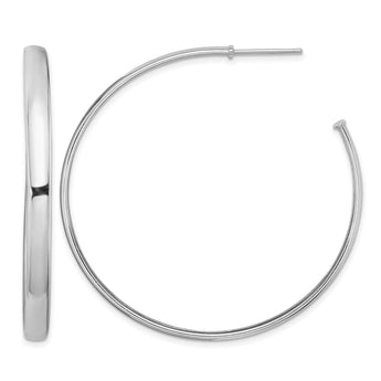 Sterling Silver Rhodium-plated Polished 3.8mm Post Hoops - Birthstone Company