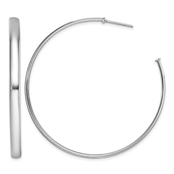 Sterling Silver Rhodium-plated Polished 3.8mm Post Hoops - Birthstone Company