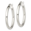 Sterling Silver Polished 3.5mm Round Hoop Earrings