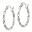 Sterling Silver Polished Braided Hoop Earrings - Birthstone Company