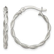 Sterling Silver Polished Braided Hoop Earrings - Birthstone Company