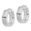 Sterling Silver Rhodium-plated Beveled Edge 6mm Round Hoop Earrings