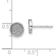 Sterling Silver Rhodium-plated Enamel Glitter Fabric Round Post Earrings