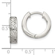 Sterling Silver Polished Cut-out Design Hinged Hoop Earrings