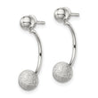 Sterling Silver Polished Laser-cut Bead Jackets w/Button Earrings