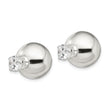 Sterling Silver Polished w/6mm CZ Front Back Post Earrings - Birthstone Company