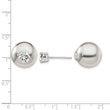 Sterling Silver Polished w/6mm CZ Front Back Post Earrings - Birthstone Company