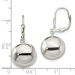 Sterling Silver 14mm Ball Dangle Leverback Earrings