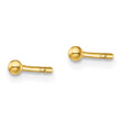 Sterling Silver Gold-Tone Polished 2mm Ball Post Earrings