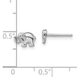 Sterling Silver Rhodium-plated CZ Elephant Post Earrings