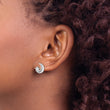 Sterling Silver RH-plate Enamel Glitter Fabric Moon/CZ Star Earrings - Birthstone Company