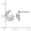 Sterling Silver RH-plate Enamel Glitter Fabric Moon/CZ Star Earrings - Birthstone Company