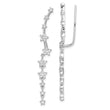Sterling Silver Rhodium-plated CZ Stars Ear Climber Earrings