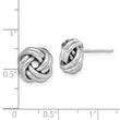 Sterling Silver Rhodium Plated Polished Love Knot Post Earrings