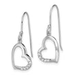 Sterling Silver Rhodium-plated CZ Heart Dangle Earrings - Birthstone Company