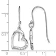 Sterling Silver Rhodium-plated CZ Heart Dangle Earrings - Birthstone Company