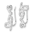 Sterling Silver Rhodium-plated Polished LOVE Ear Climber Earrings