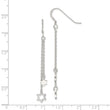 Sterling Silver Polished Star of David Chain Dangle Earrings
